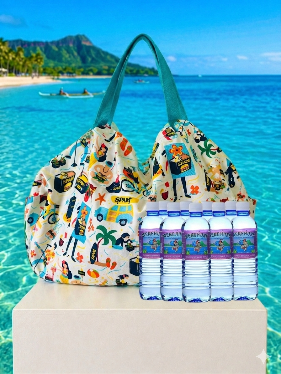 Handmade foldable Tote Bag with Hawaiian Life with Aloha