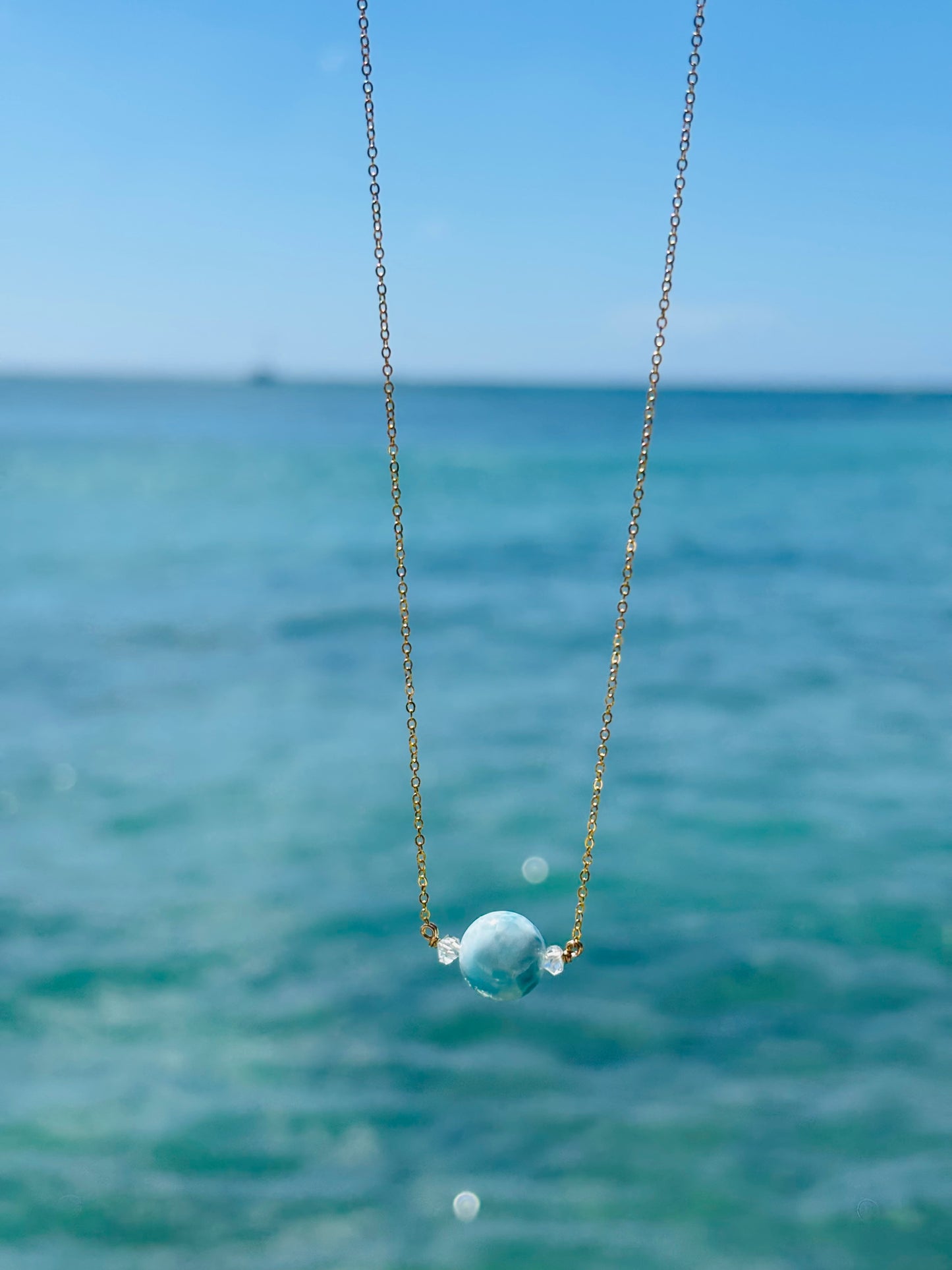 Larimar Necklace 10mm
