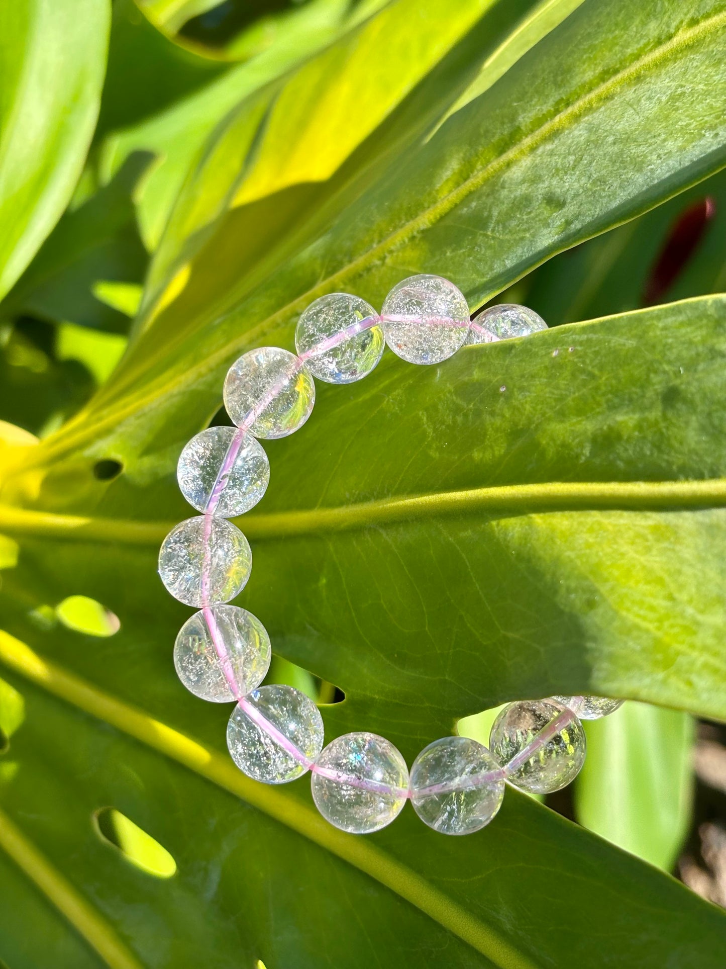 Hematite in  Rose Quartz 12mm
