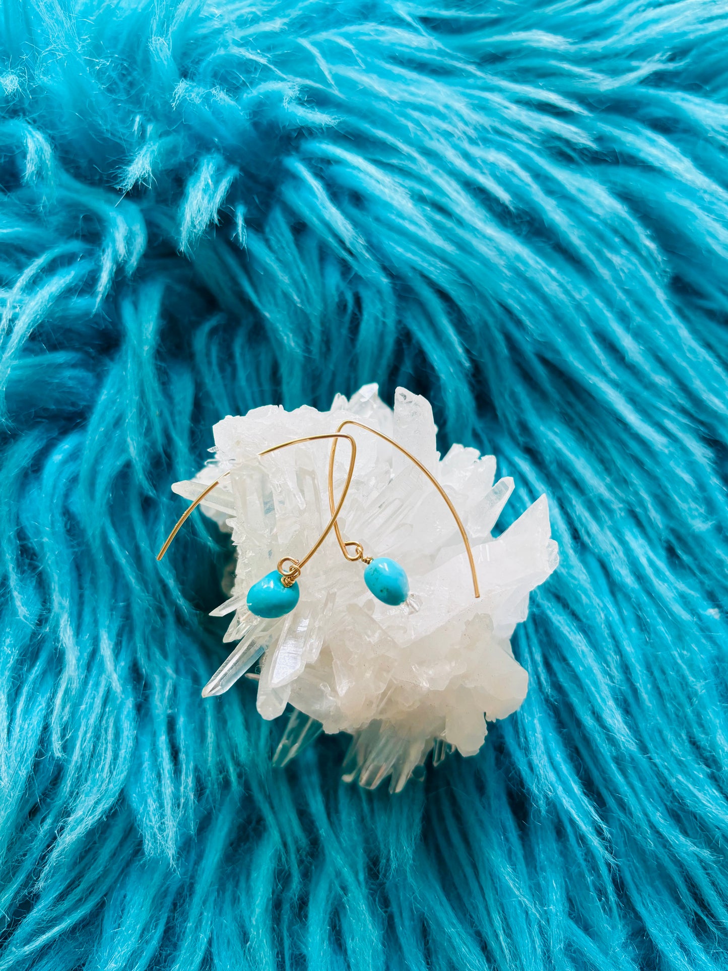 Sleeping beautyターコイズピアス