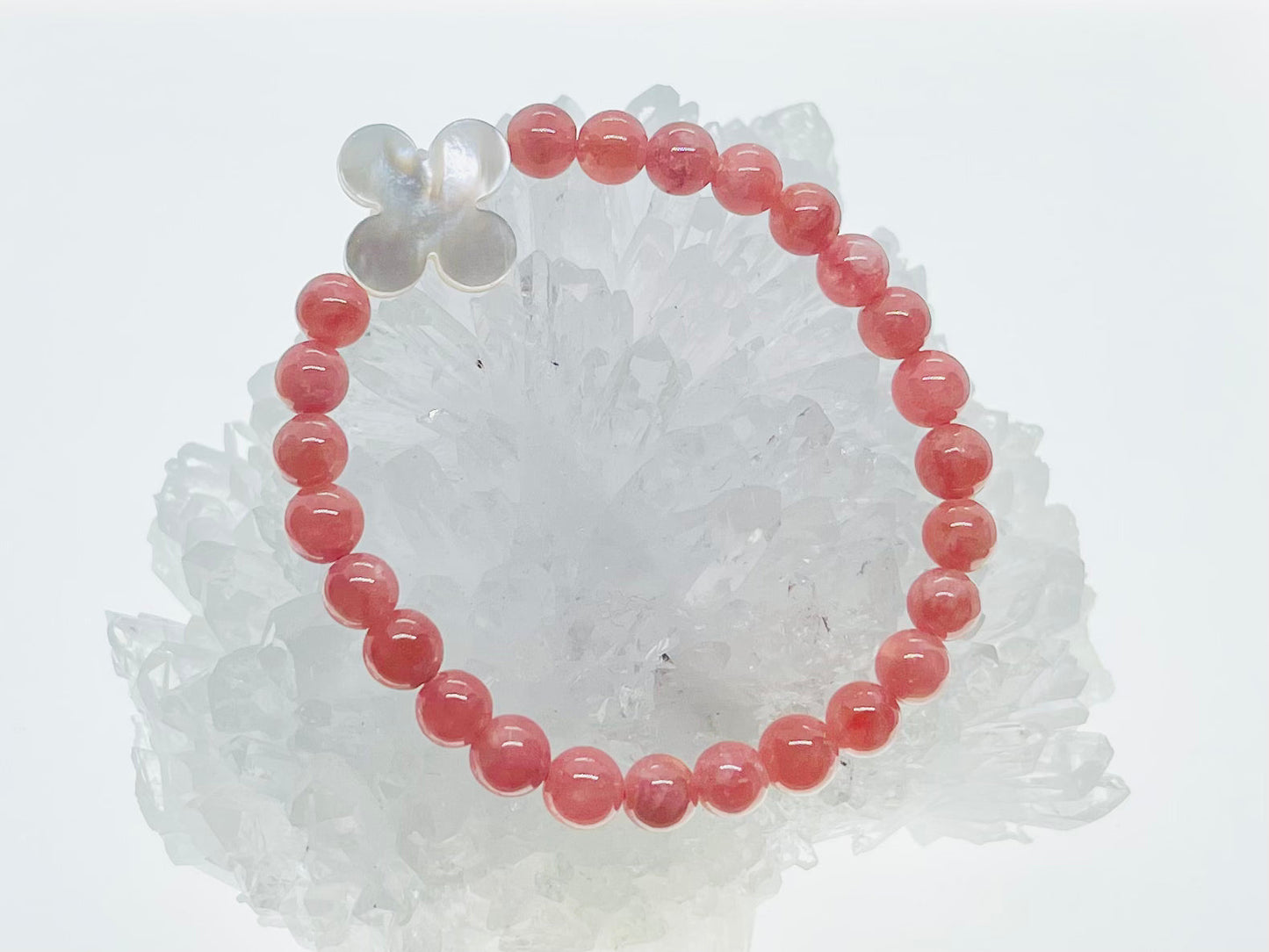 *Rhodochrosite,mother of pearl bracelet