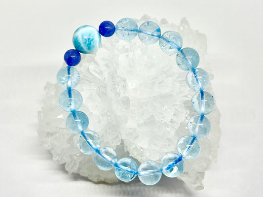 Blue topaz,Larimar,Tanzanite bracelet